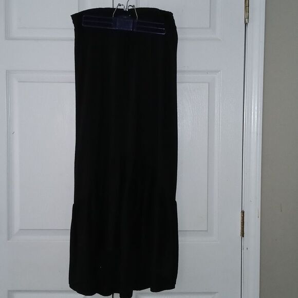 Mix & Co black elastic waist pull on high low skirt  Sz L - Picture 1 of 5